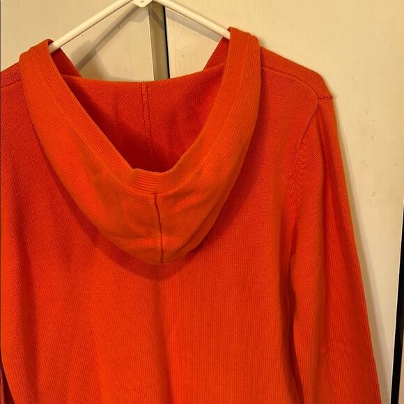 Ralph Lauren Orange Petite Cotton Knit Long Sleeve Pull Over Hoodie PM - Picture 3 of 14